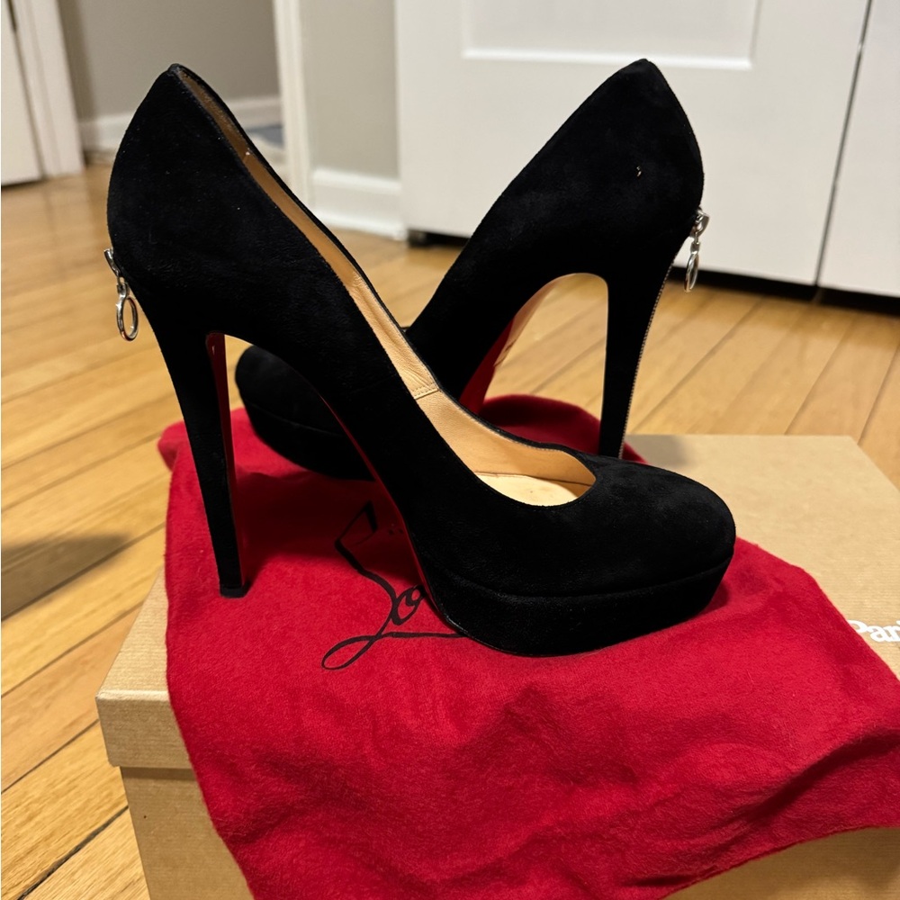 Christian Louboutin Black Suede Pumps